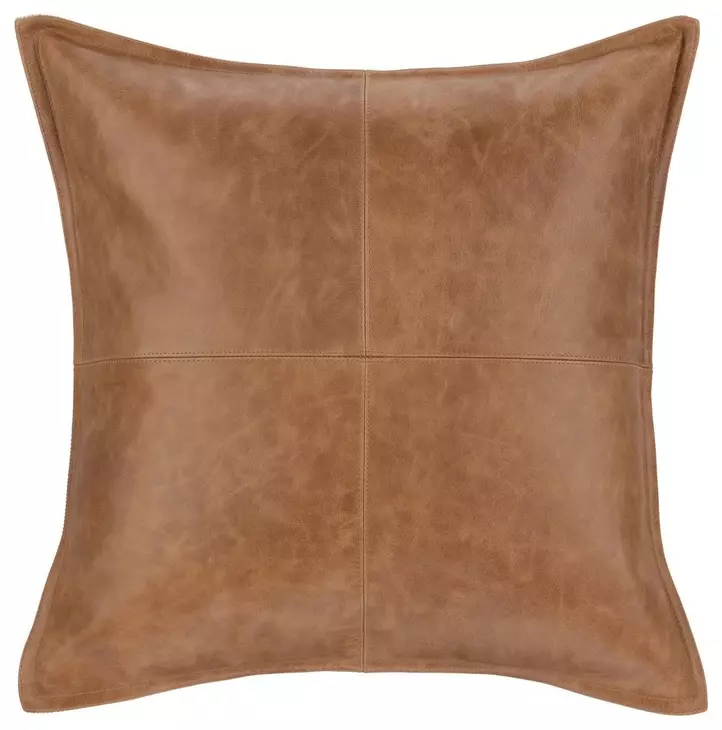 Soco Leather Dumont Chestnut 18 x 18" Accent Pillow Set of 2
