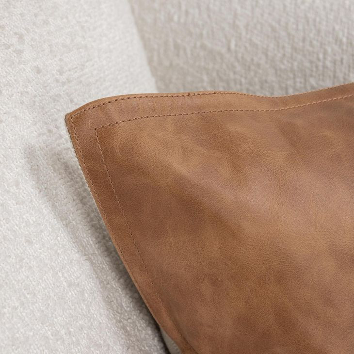 Soco Leather Dumont Chestnut 18 x 18" Accent Pillow