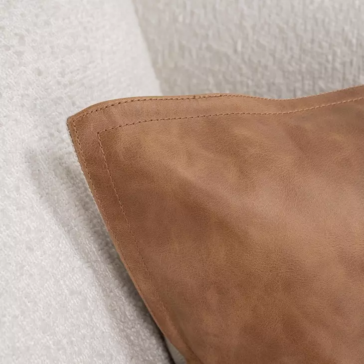 Soco Leather Dumont Chestnut 18 x 18" Accent Pillow Set of 2