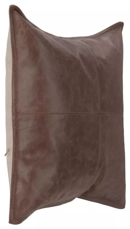 Soco Leather Parsons Cocoa 18 x 18" Accent Pillow Set of 2