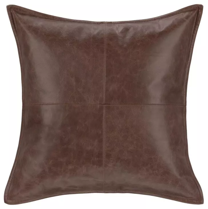 Soco Leather Parsons Cocoa 18 x 18" Accent Pillow Set of 2