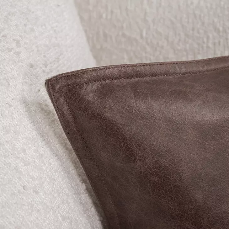 Soco Leather Parsons Cocoa 18 x 18" Accent Pillow Set of 2