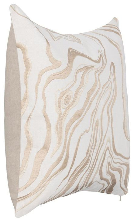 Tranquil Coasts Drift Ivory and Natural Square Accent Pillow