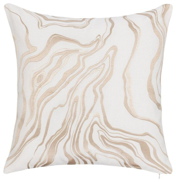 Tranquil Coasts Drift Ivory and Natural Square Accent Pillow