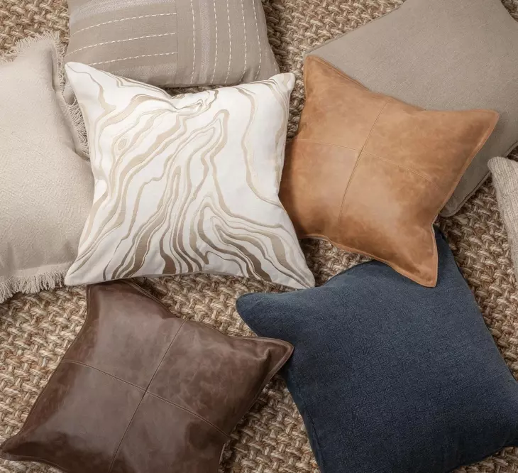 Tranquil Coasts Drift Ivory and Natural Square Accent Pillow Set of 2