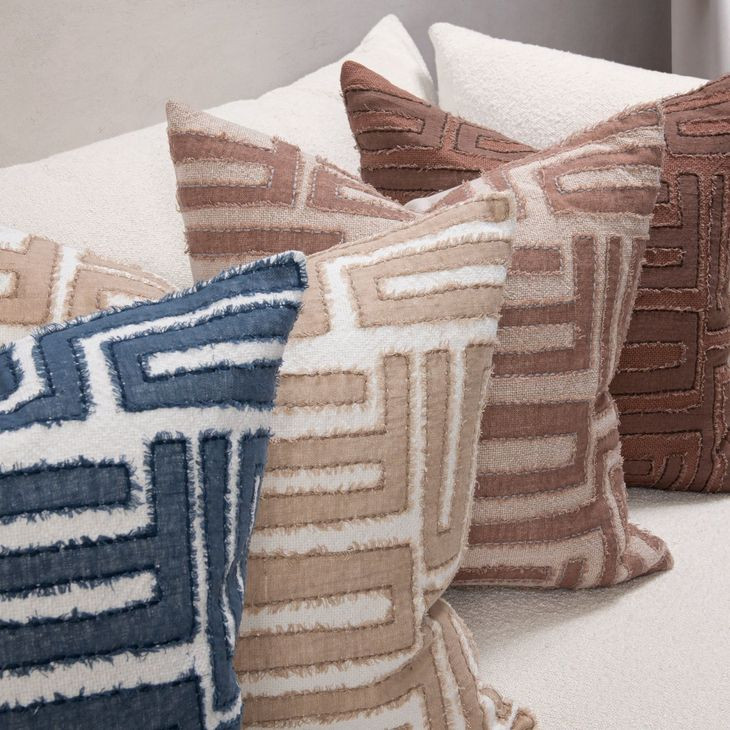 Villa Classics Mateo Sepia Brown and Natural Square Accent Pillow