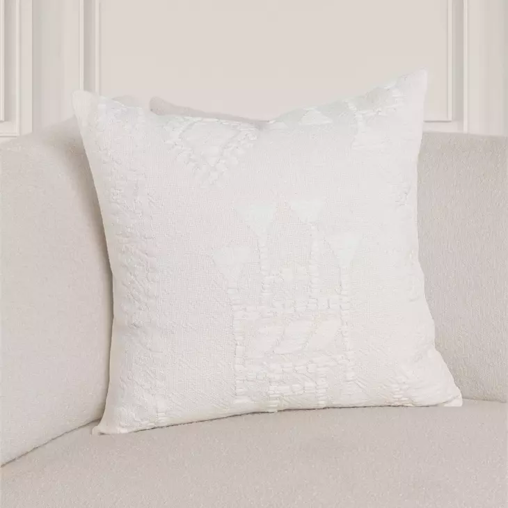 Lineage Abbey Ivory Square Accent Pillow Set of 2