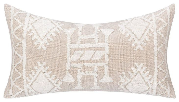 Lineage Abbey Mocha Cream and Ivory Rectangular Accent Pillow