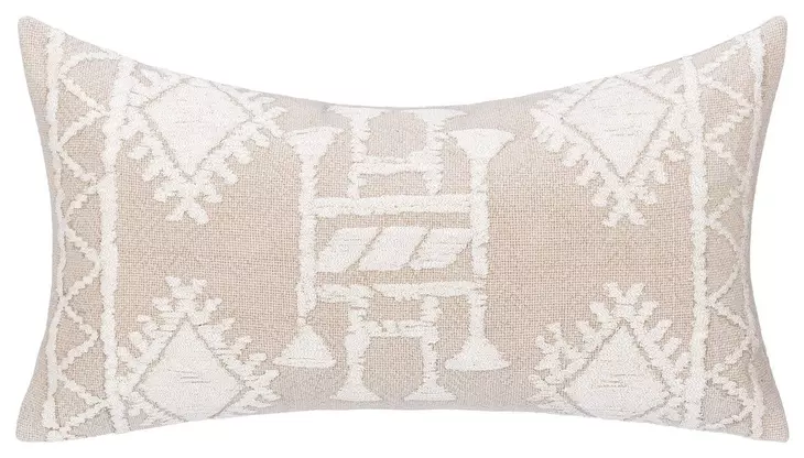 Lineage Abbey Mocha Cream and Ivory Rectangular Accent Pillow Set of 2