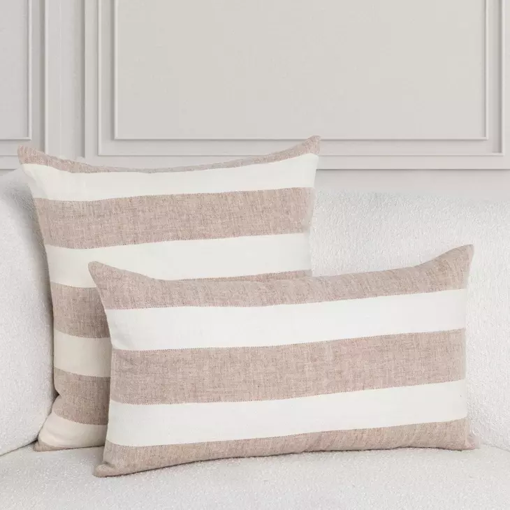 Lineage Eleanor Natural and Ivory Rectangular Accent Pillow Set of 2