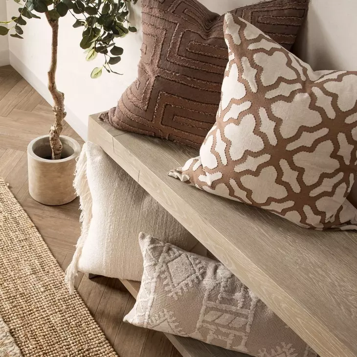 Lineage Mullan Frothed Brown Square Accent Pillow Set of 2