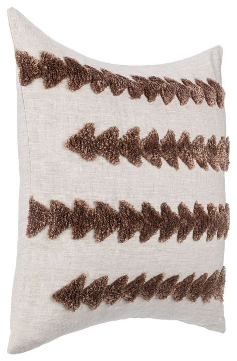 Lineage Essay Frothed Brown Square Accent Pillow