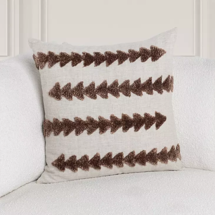 Lineage Essay Frothed Brown Square Accent Pillow Set of 2