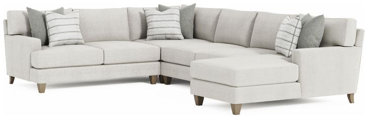 Mila Beige 5 Piece Modular Sectional with RAF Chaise and Pillows