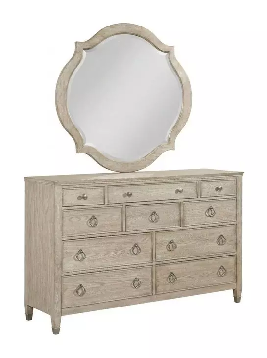 Clearview Oyster 10 Drawer Jupiter Bureau with Freeform Accent Mirror