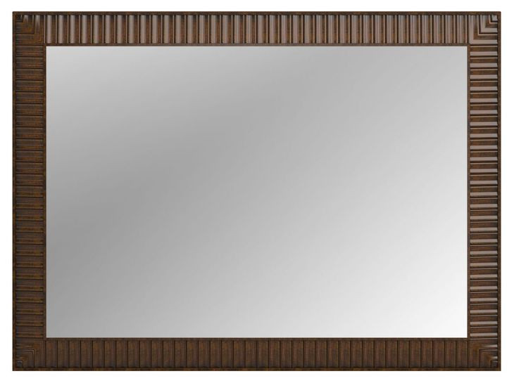 Eave Brown Rectangular Landscape Wall Mirror