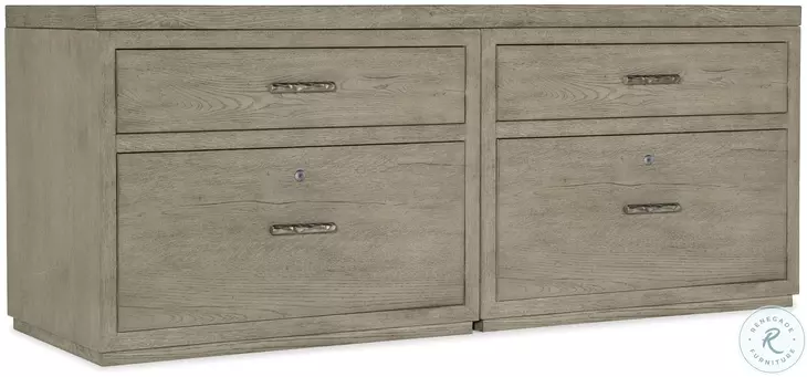 Blue Ridge Soft Smoked Gray 72" Credenza with Two Lateral File Cabinet