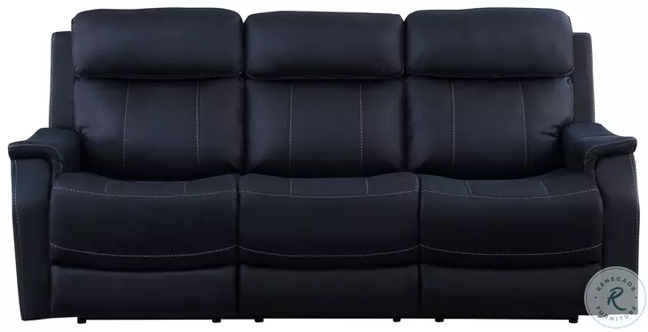 Valencia Ocean Blue Reclining 84" Sofa with Power Headrest And Footrest