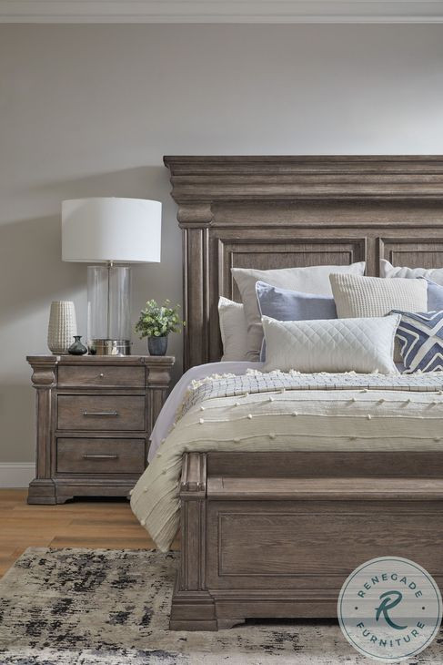Madison Ridge Natural Bark Queen Panel Bed
