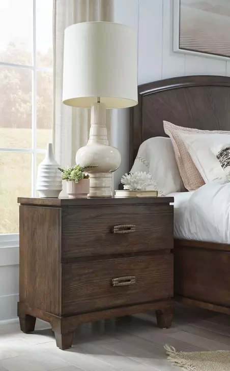 Canehurst Spiced Rum 2 Drawer Nightstand with USB Charging