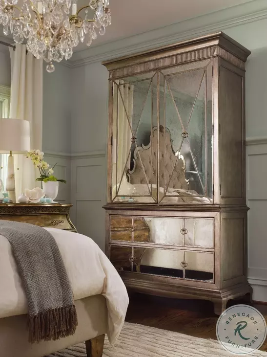 Sanctuary Silver Greige With Amber Glaze Armoire