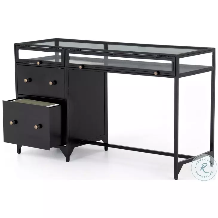Shadow Box Black Desk from Four Hands | Coleman Furniture