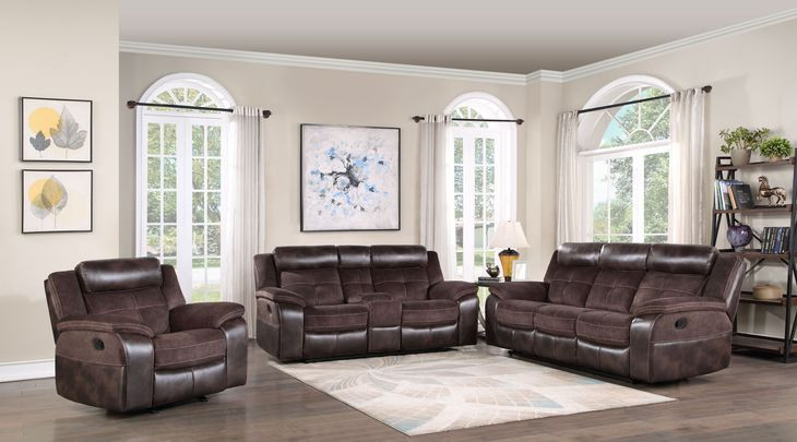 Pueblo Brown 91" Manual Reclining Living Room Set