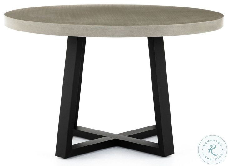 Cyrus Black Round 48" Outdoor Dining Table
