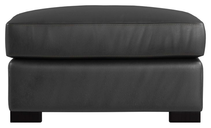 Germain Charcoal Leather Upholstered Rectangular Ottoman