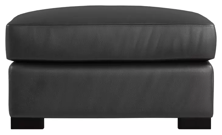 Germain Charcoal Leather Upholstered Rectangular Ottoman