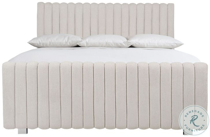Silhouette Cream Queen Upholstered Panel Bed