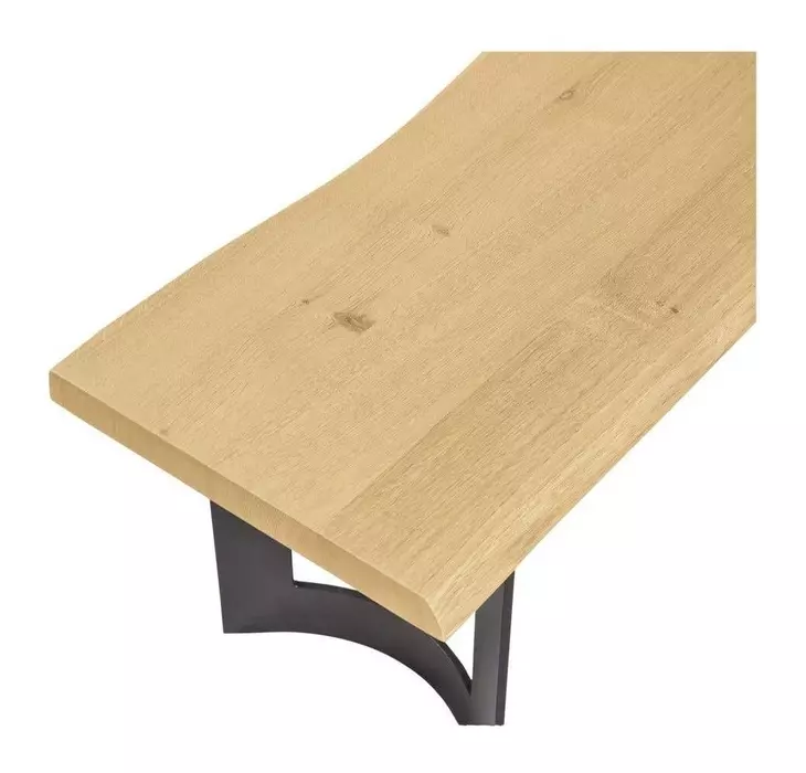 Bent Natural and Black Small Dining Bench