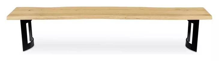 Bent Natural and Black Small Dining Bench