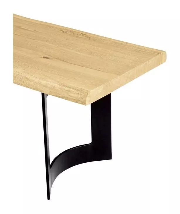 Bent Natural and Black Extra Small Dining Bench