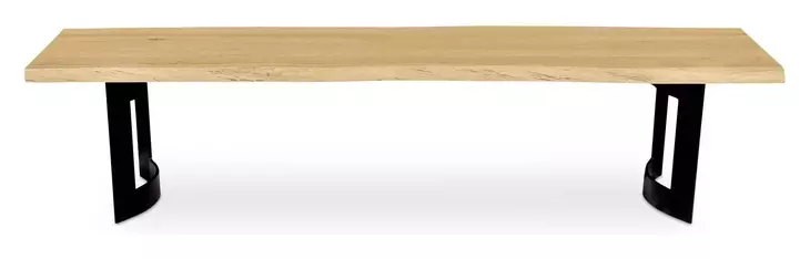 Bent Natural and Black Extra Small Dining Bench