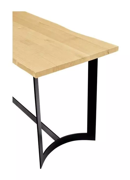 Bent Natural and Black 80" Rectangular Counter Height Table