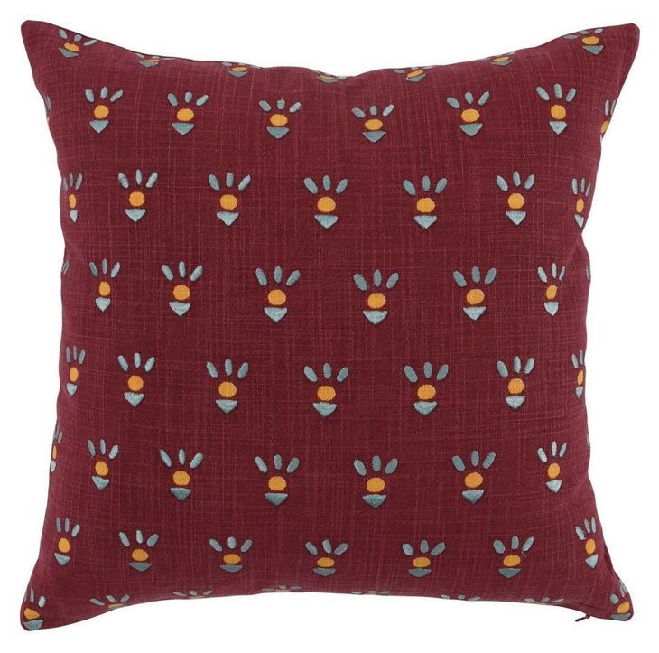 Verdant Monica Raspberry Red Square Accent Pillow Set of 2