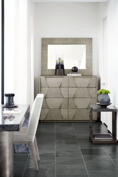 Linea Black Forest Marble And Textured Graphite Metal Desk