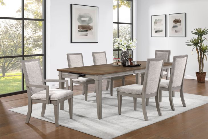 Mariana Gray and Cream Upholstered Side Chair Set of 2