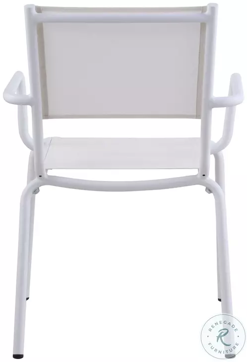 Ventura White Stackable Outdoor Arm Chair Set of 4
