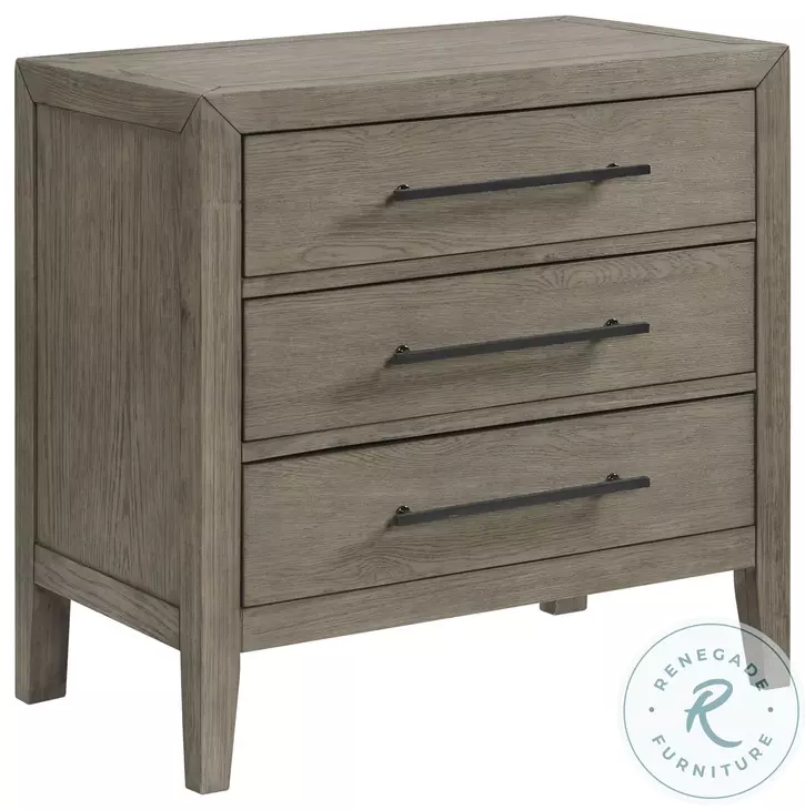 Armes Grey 3 Drawer Nightstand