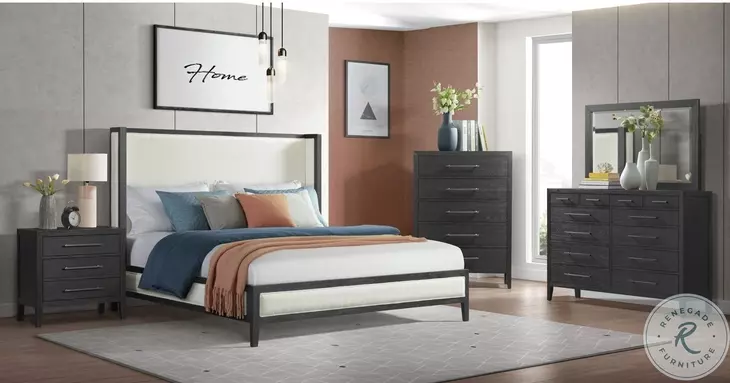 Armes Black 3 Drawer Nightstand