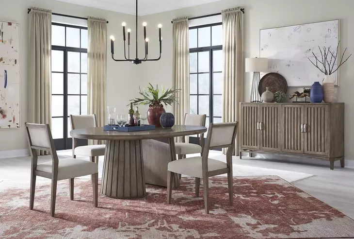 Kavanaugh Weathered Kona Brown 72" Extendable Oval Dining Table