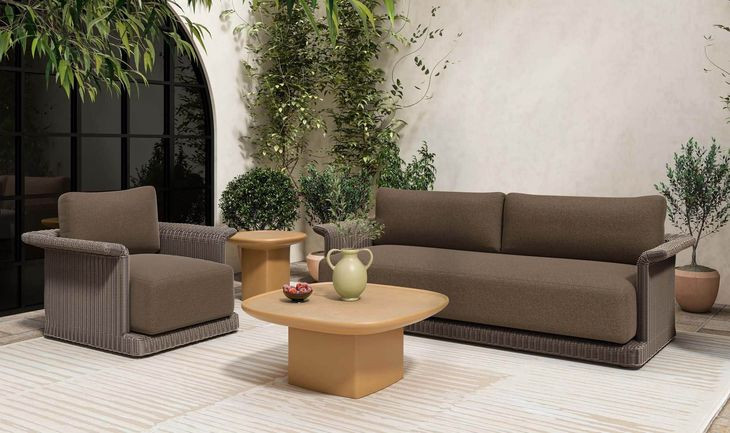 Manon Deep Yellow Outdoor Square Occasional Table Set