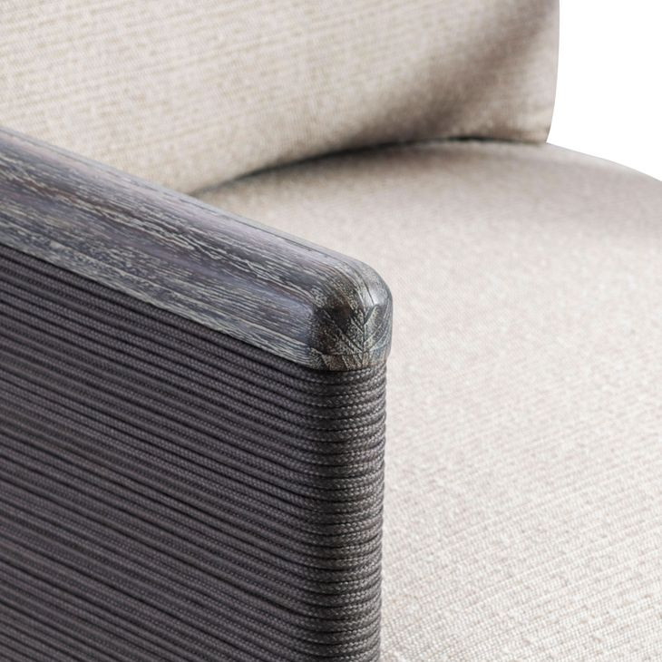 Andros Beige Upholstered Outdoor Swivel Accent Chair