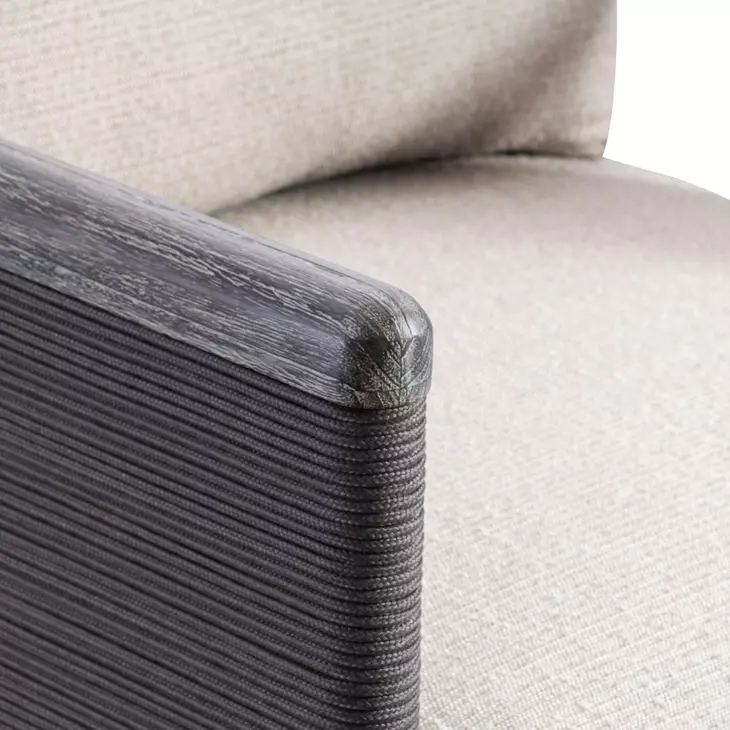 Andros Beige Upholstered Outdoor Swivel Accent Chair
