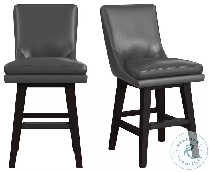 Charlie Pewter Counter Height Stool Set Of 2