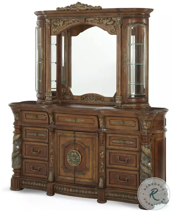 Villa Valencia Classic Chestnut Dresser with Mirror