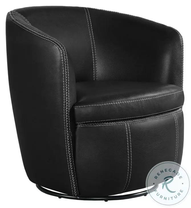 Zenith Black Swivel Accent Chair