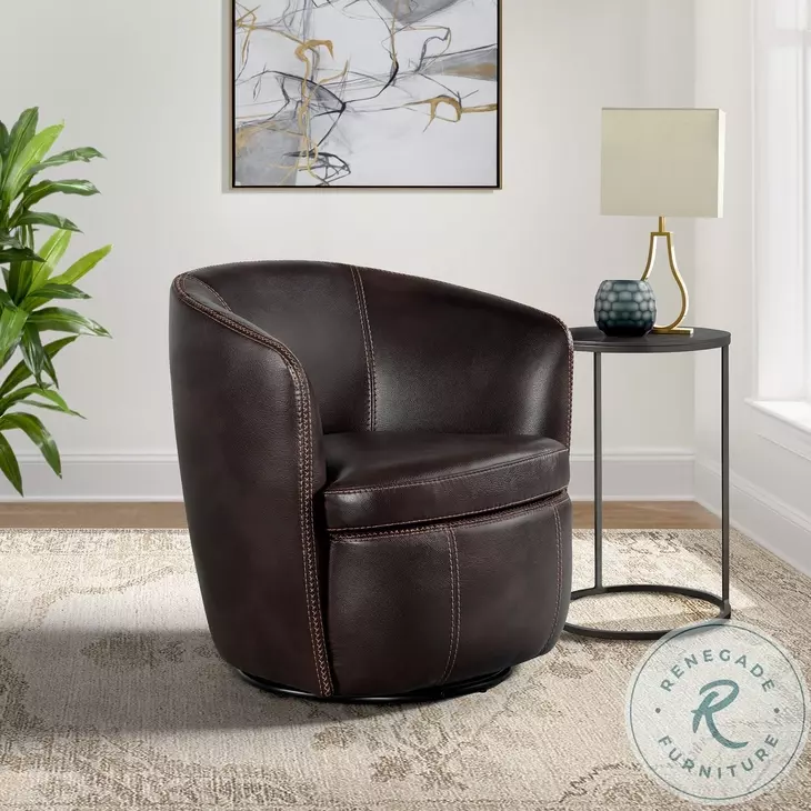 Zenith Brown Swivel Accent Chair